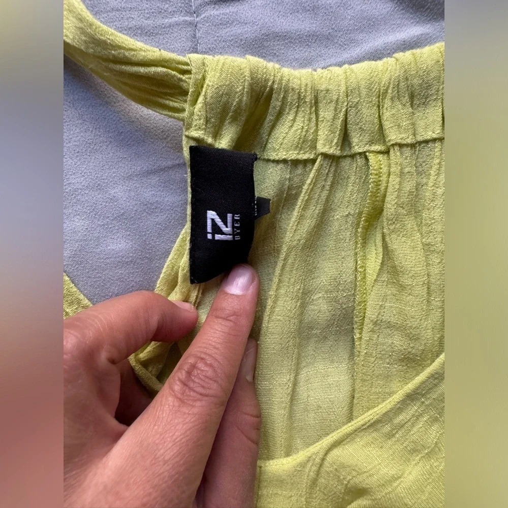 Yellow Ruffle-Trim Sleeveless Top